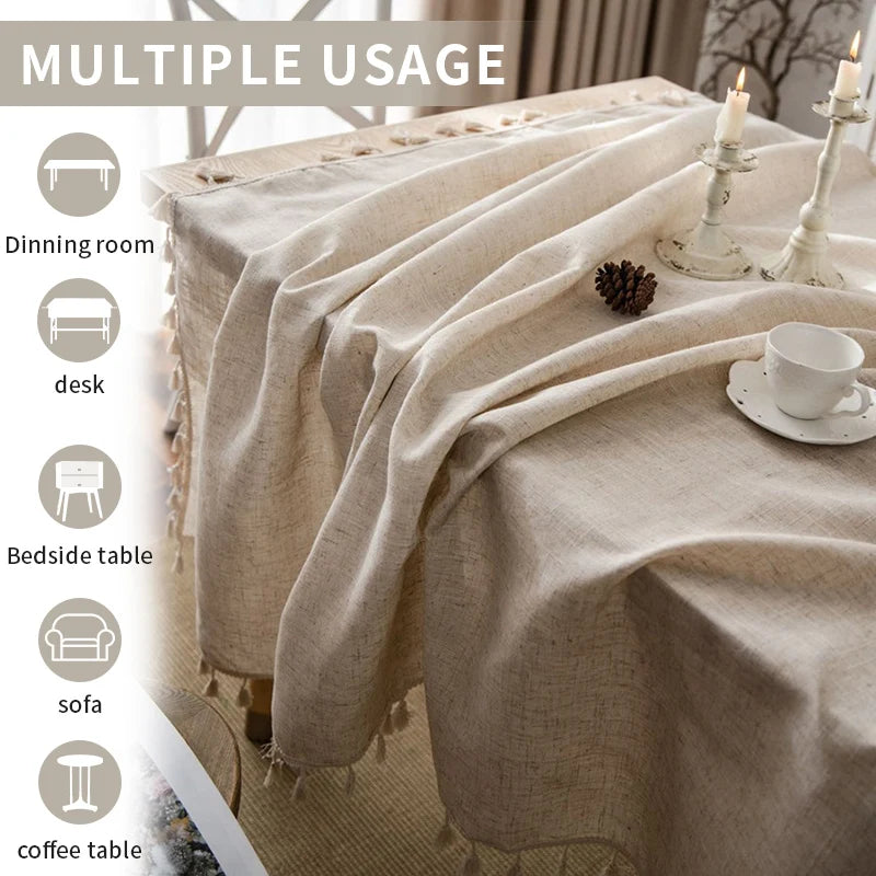 Rectangular Tablecloth Cotton and Linen