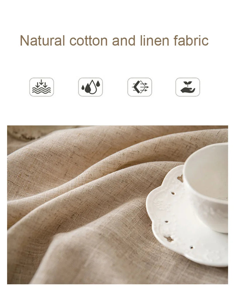 Rectangular Tablecloth Cotton and Linen