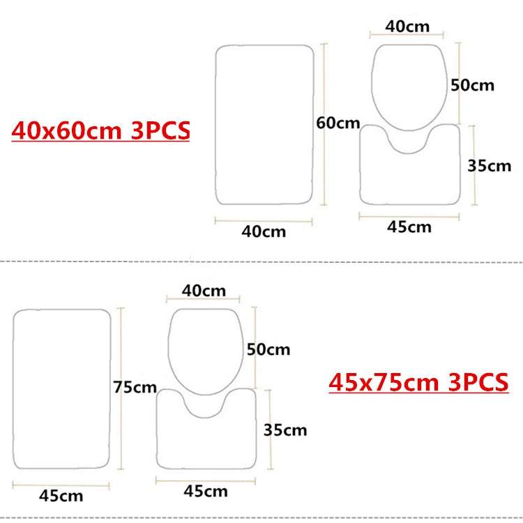 Bathroom Luxury Mat Set - 3 Pieces