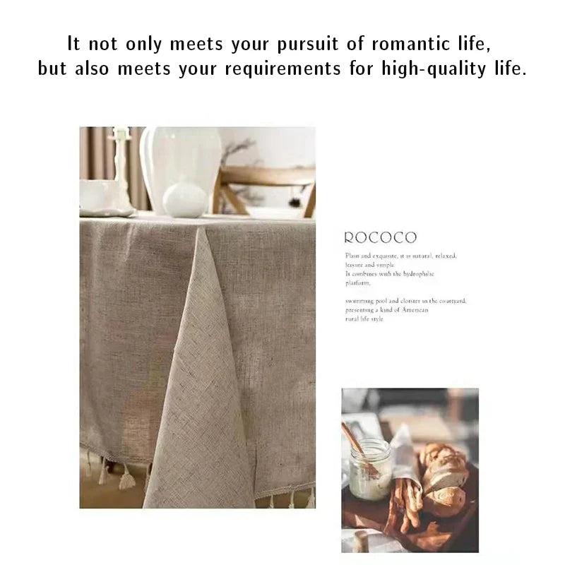 Rectangular Tablecloth Cotton and Linen