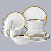 White Handmade Dining Set with Gold Trim