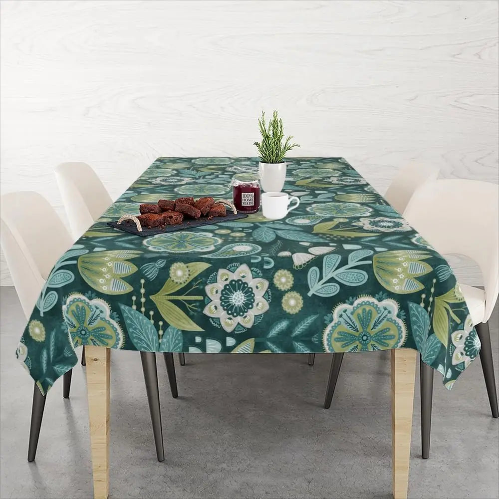 Lemon Tree Floral Bird Print Waterproof Tablecloth