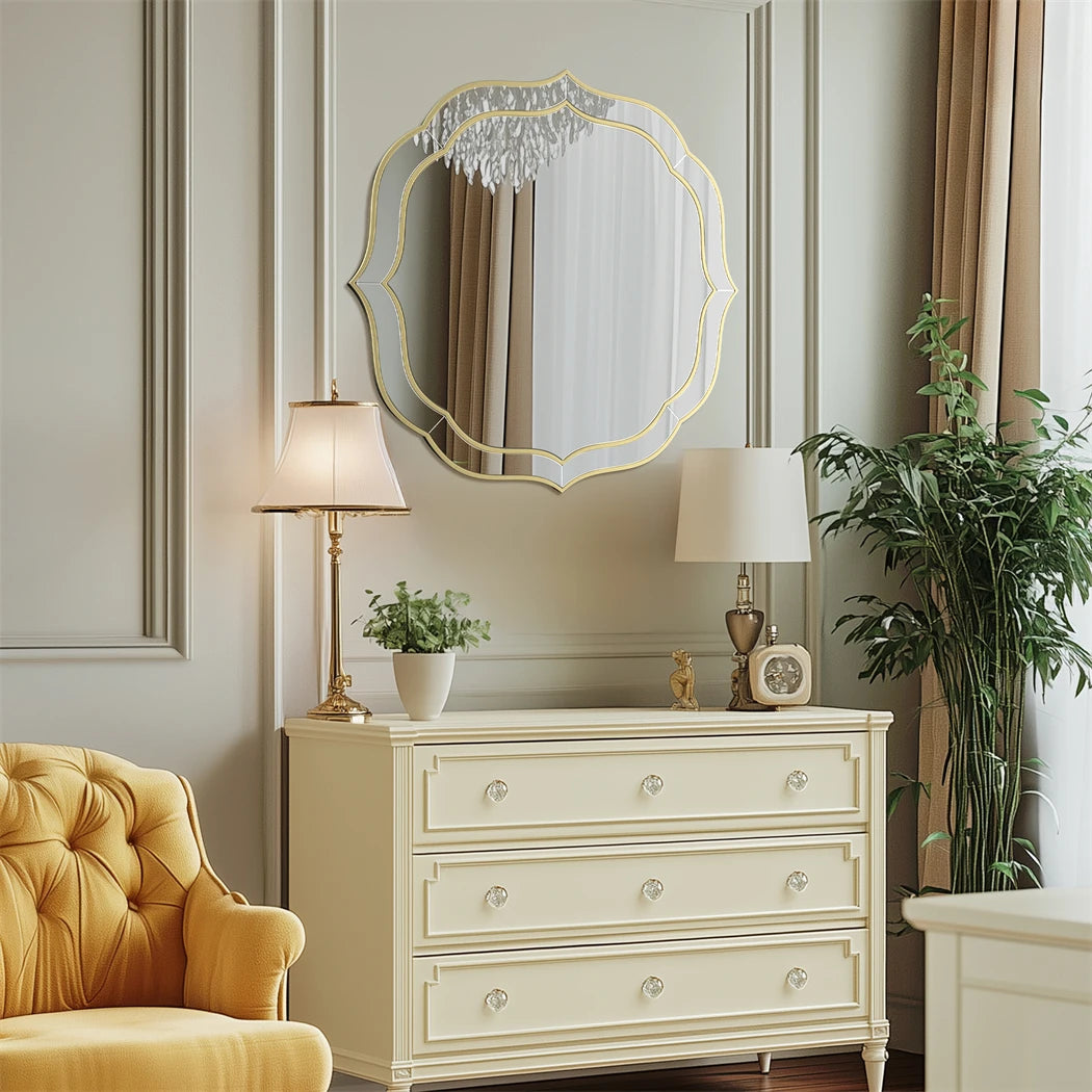 Large Flower Shaped Modern Mirror