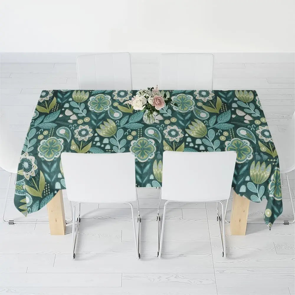 Lemon Tree Floral Bird Print Waterproof Tablecloth