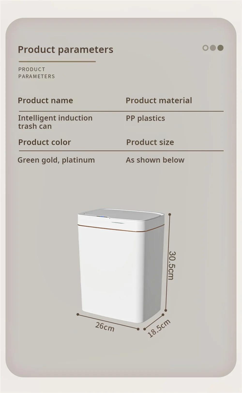 Smart Bathroom Rubbish Bin - 15 Litres