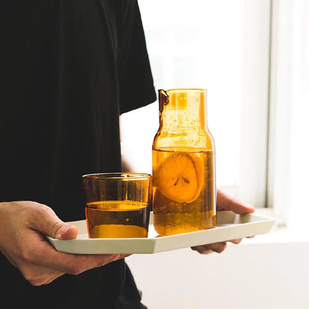 Bedside Water Carafe with Tumbler Glass Set