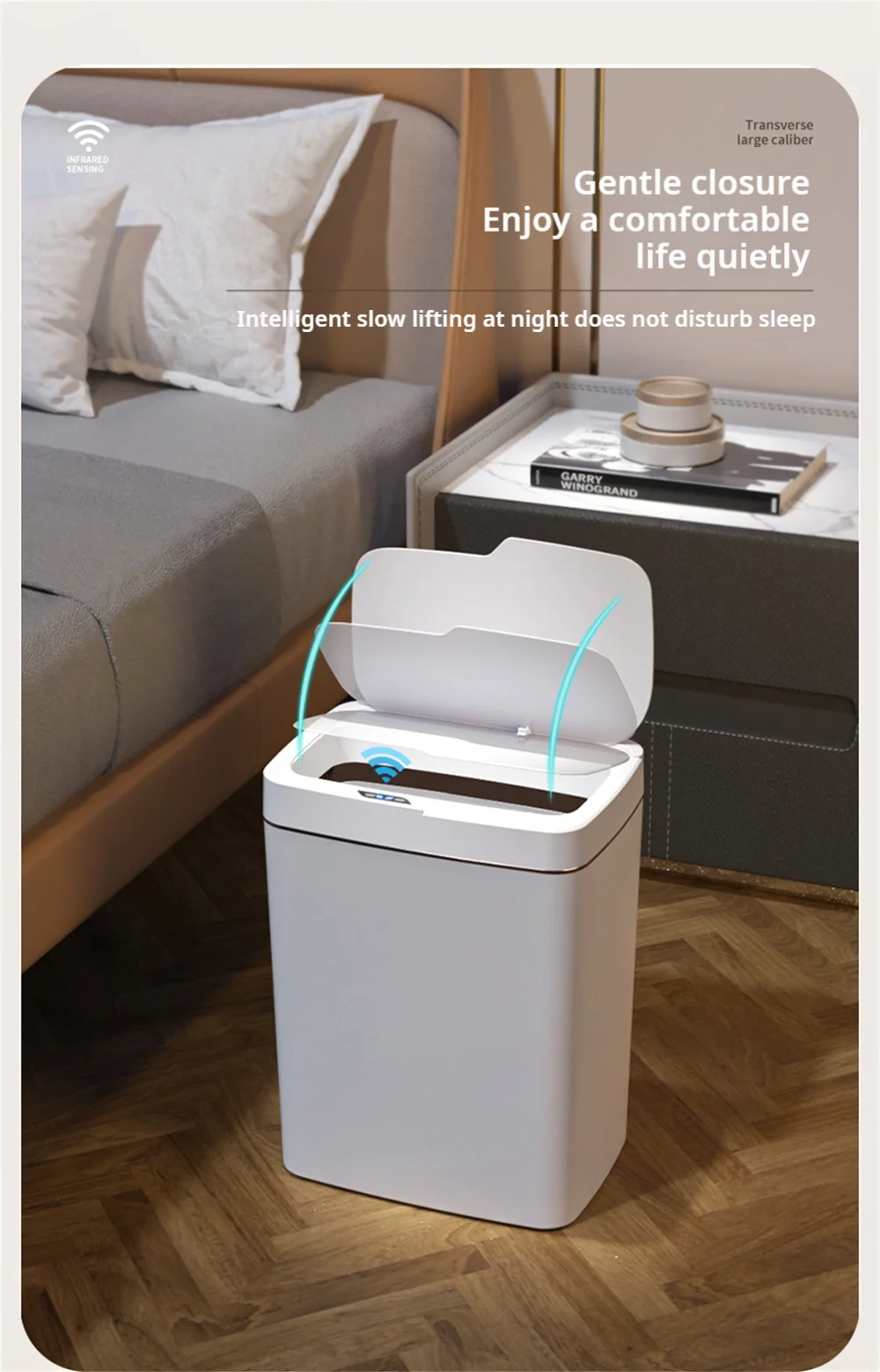 Smart Bathroom Rubbish Bin - 15 Litres