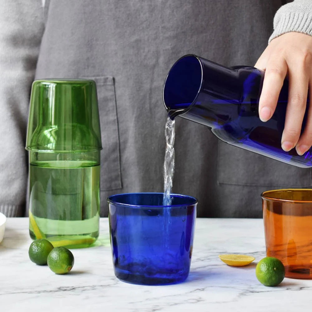 Bedside Water Carafe with Tumbler Glass Set