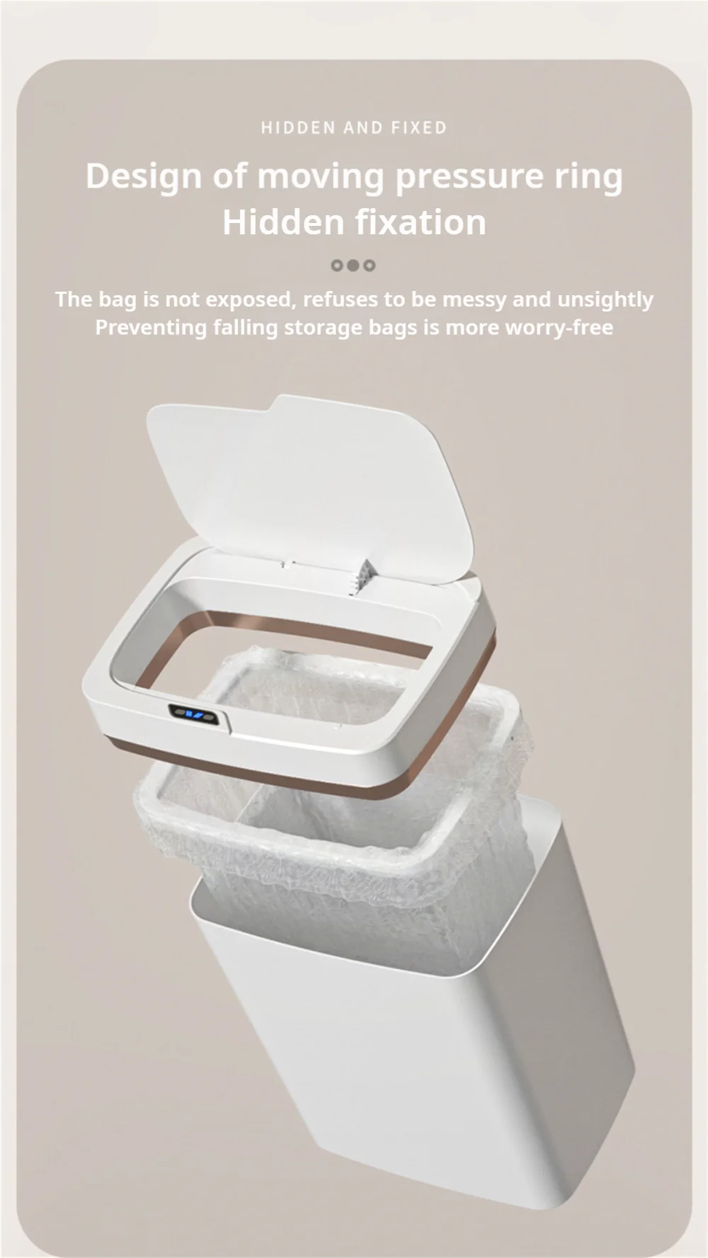 Smart Bathroom Rubbish Bin - 15 Litres