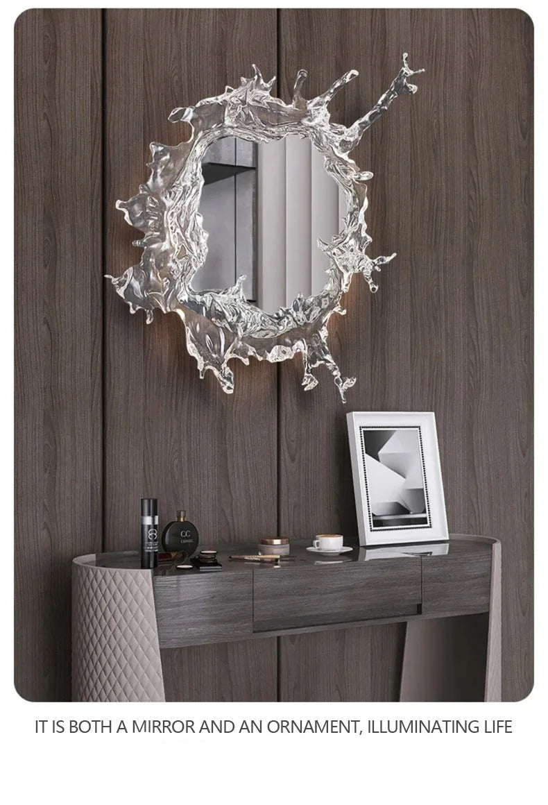 Modern Water Flower With Mirror Wall Lamp