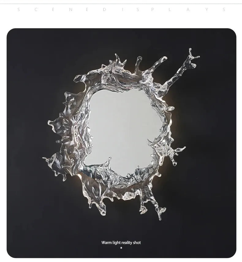 Modern Water Flower With Mirror Wall Lamp