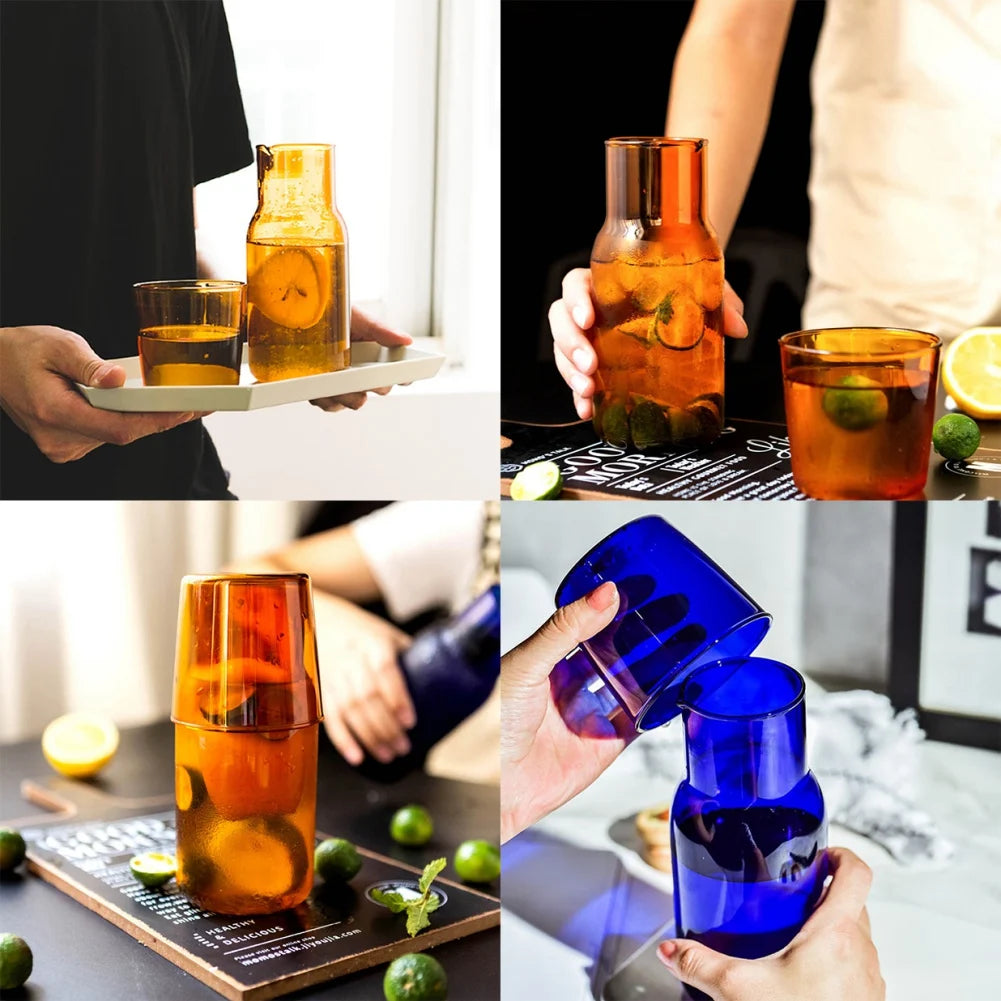 Bedside Water Carafe with Tumbler Glass Set