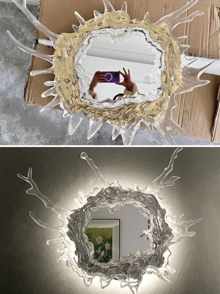 Modern Water Flower With Mirror Wall Lamp