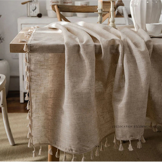 Rectangular Tablecloth Cotton and Linen