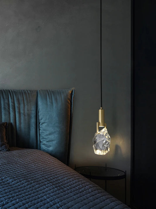Lampada a sospensione semplice e lussuosa con cristalli
