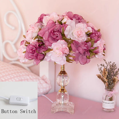 Romantic Flower Crystal Table Lamp
