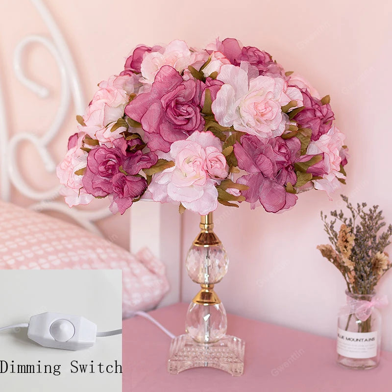 Romantic Flower Crystal Table Lamp