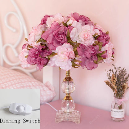 Romantic Flower Crystal Table Lamp