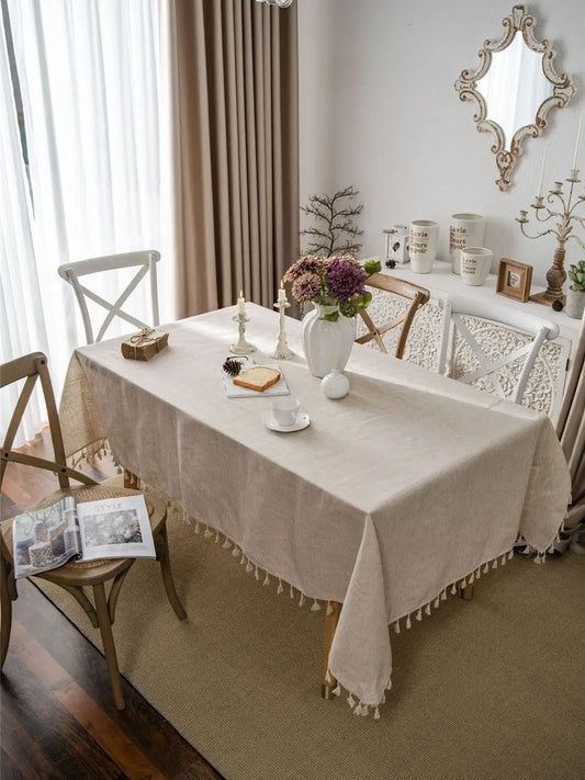 Rectangular Tablecloth Cotton and Linen