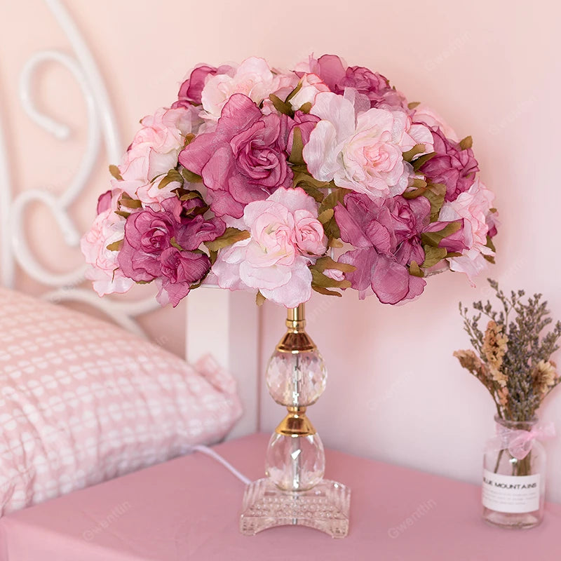Romantic Flower Crystal Table Lamp