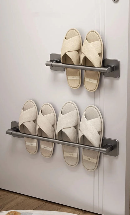 No Drilling Bathroom Towel Holder and Slipper Rack