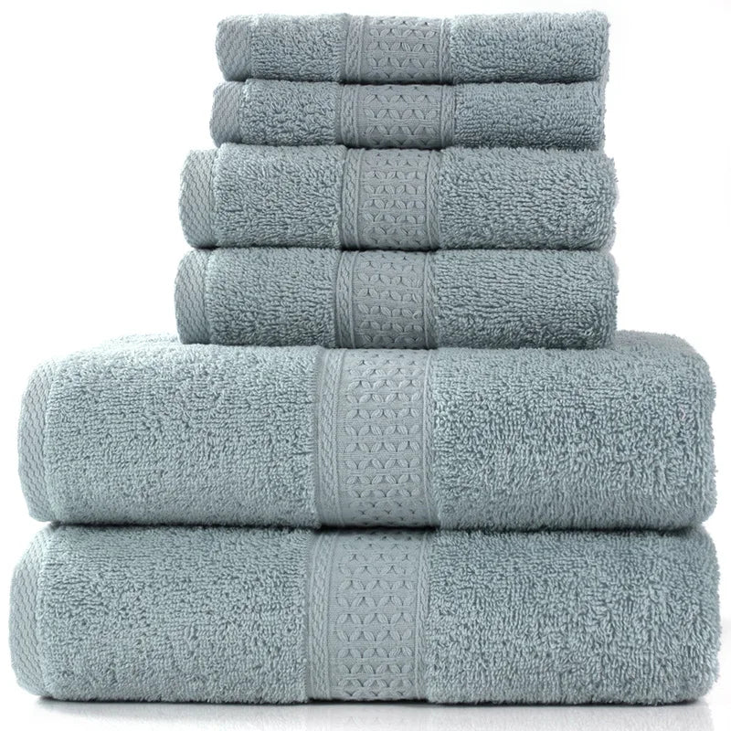 Luxury Bathroom Lace Embroidered Cotton Towel Set – ( 3 and 6 pieces )
