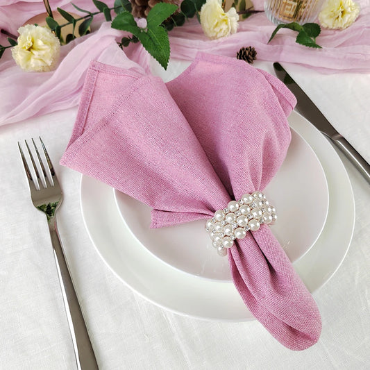 Set of 4 Natural Cotton-Linen Blend Napkins – (Set of 4)
