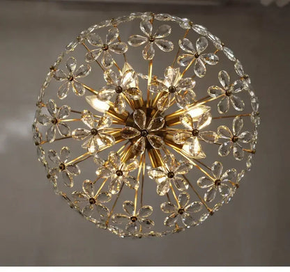 French Romantic Petal Crystal Chandelier –