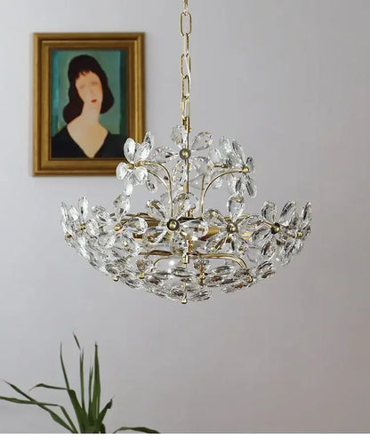 French Romantic Petal Crystal Chandelier –