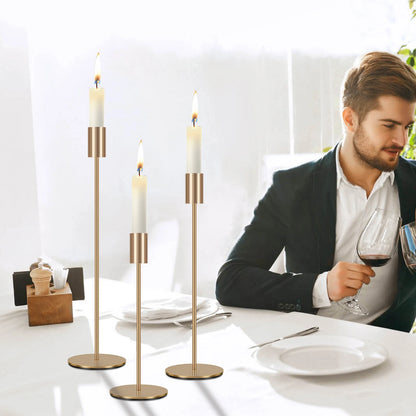 Vintage/Elegantes Kerzenständer-Set aus Metall (3-teilig)