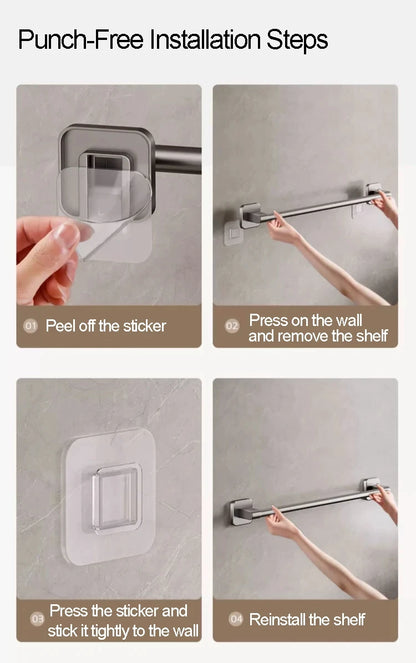 No Drilling Bathroom Towel Holder and Slipper Rack