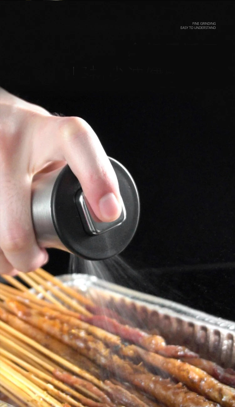 Bouteille de pulvérisation d'huile en verre et acier inoxydable