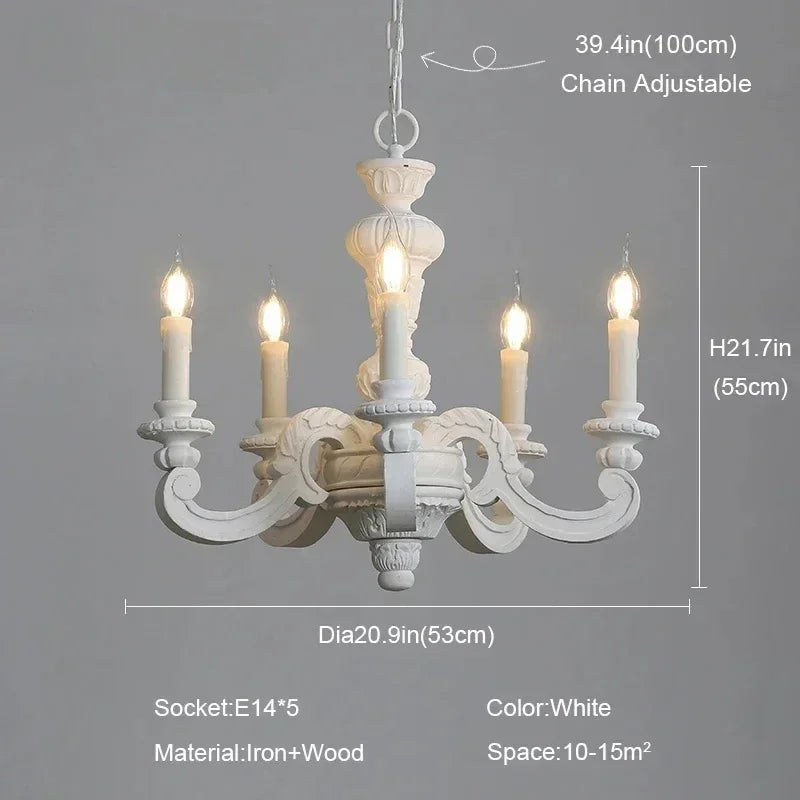 Italian Column Wooden Chandeliers -  Classic Elegance with Rustic Charm