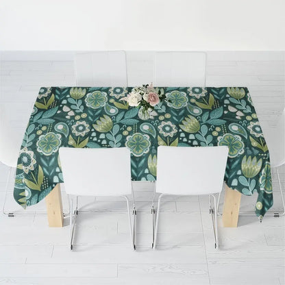 Lemon Tree Floral Bird Print Waterproof Tablecloth