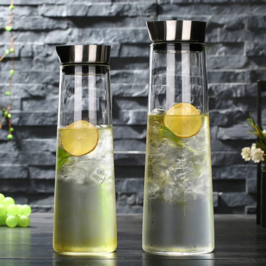 Glass Pitcher with Lid