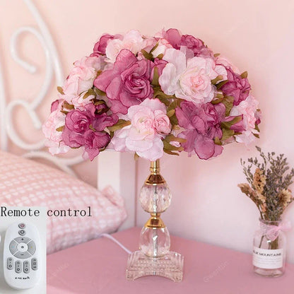Romantic Flower Crystal Table Lamp