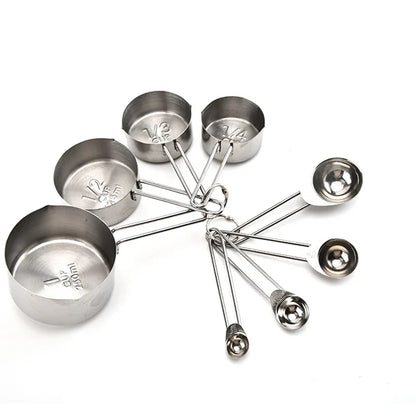Wooden Gold Measuring Cups & Spoons Set - 4/8 Pieces