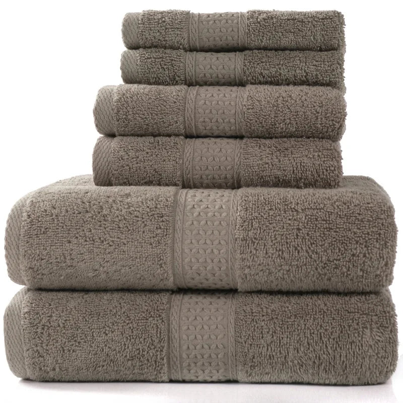 Luxury Bathroom Lace Embroidered Cotton Towel Set – ( 3 and 6 pieces )