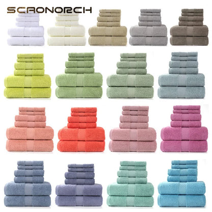 Luxury Bathroom Lace Embroidered Cotton Towel Set – ( 3 and 6 pieces )