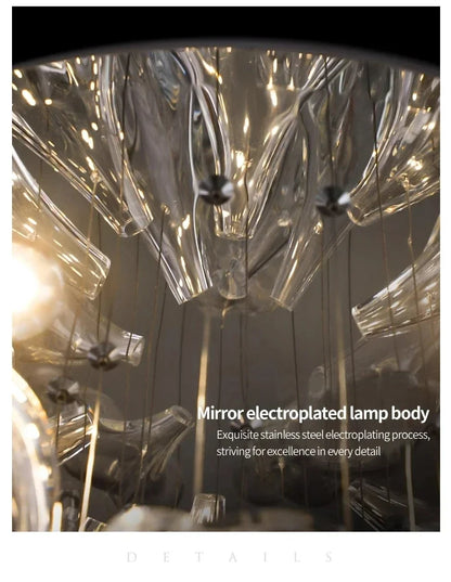 Italian Designer Petal Glass Pendant Light