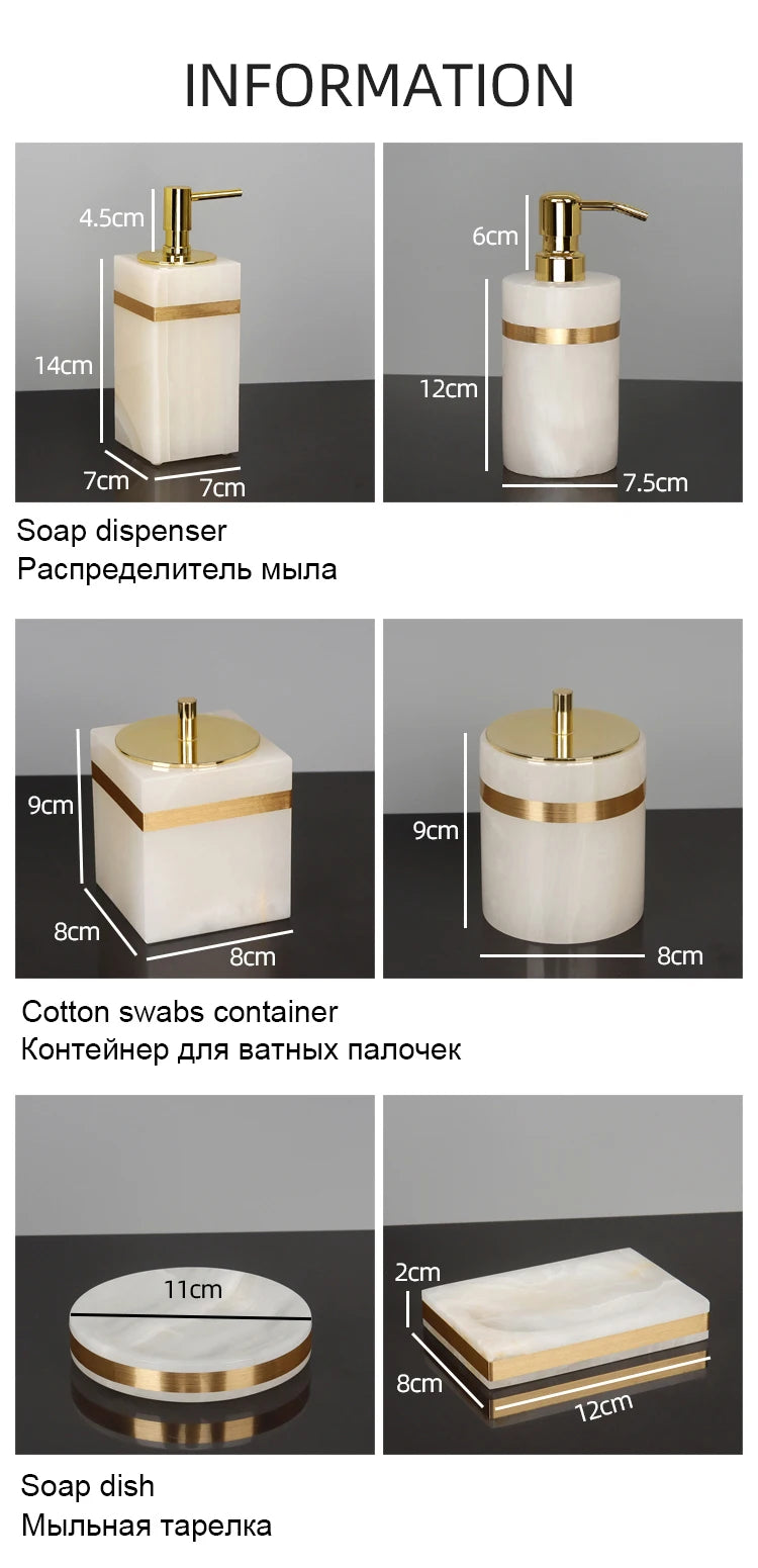 White Onyx Natural Marble Bathroom Accessories