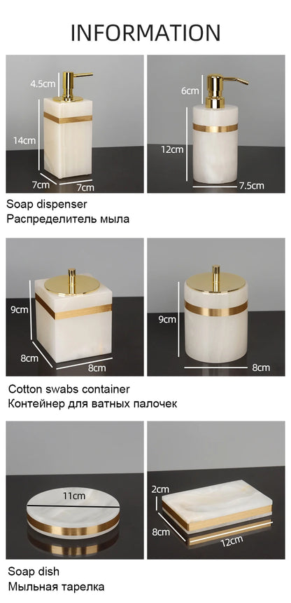 White Onyx Natural Marble Bathroom Accessories