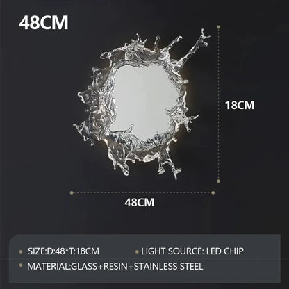 Modern Water Flower With Mirror Wall Lamp
