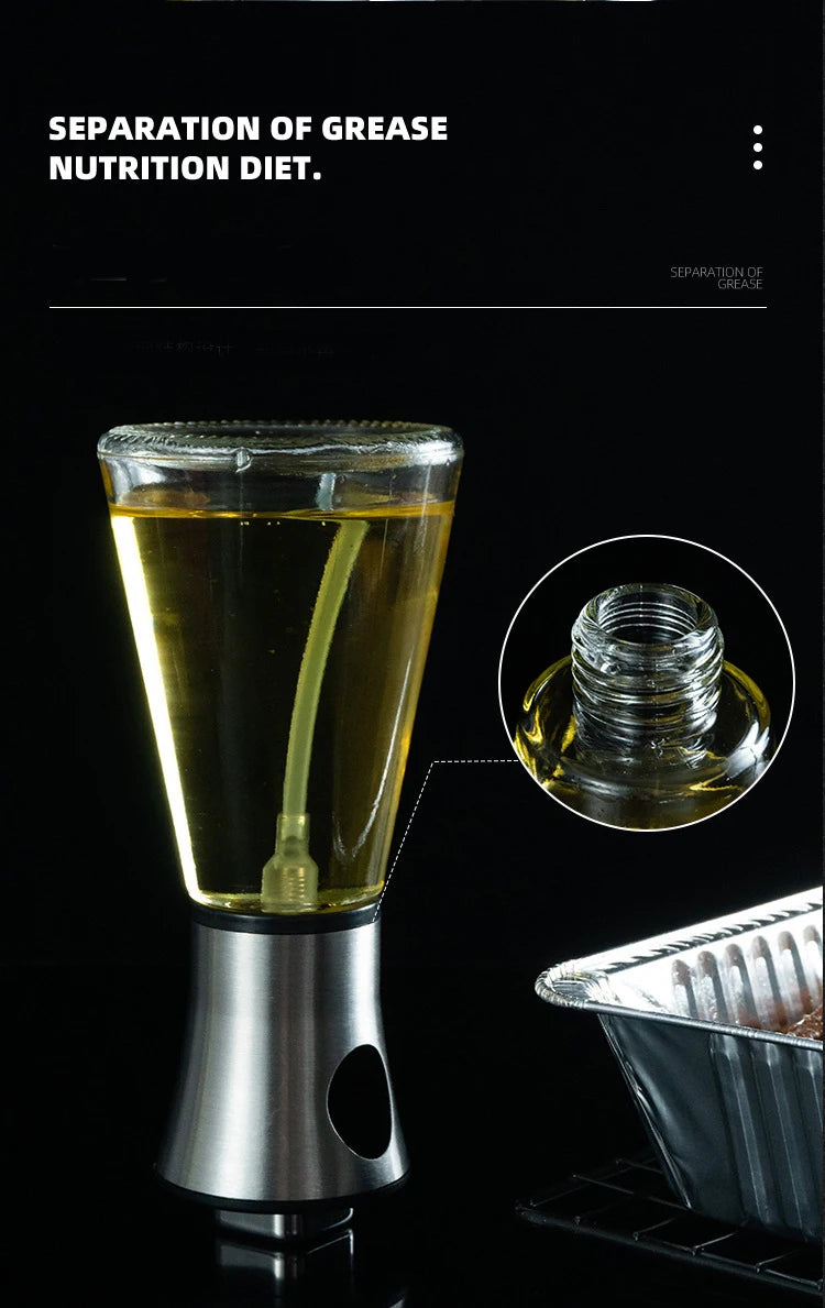 Bouteille de pulvérisation d'huile en verre et acier inoxydable