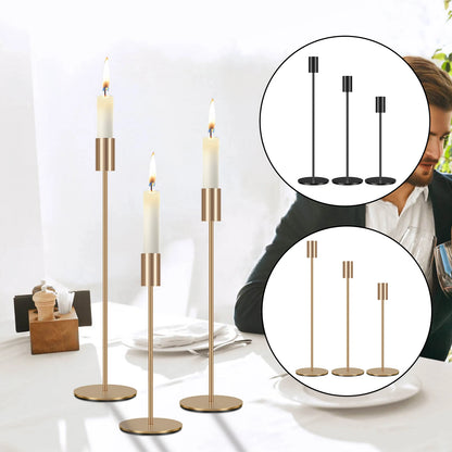 Vintage/Elegantes Kerzenständer-Set aus Metall (3-teilig)