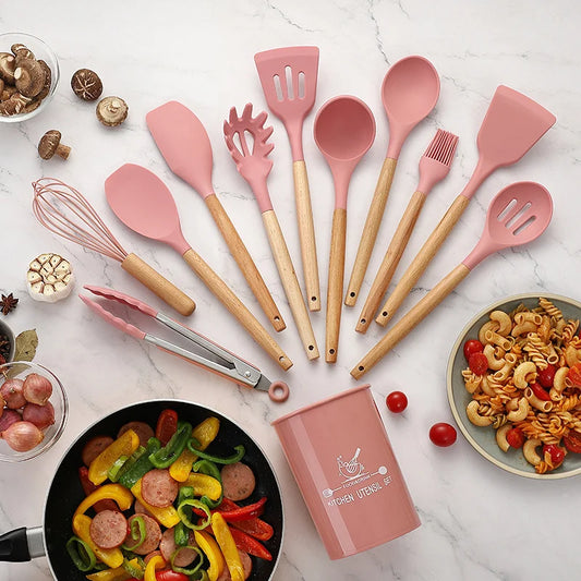 Silicone Kitchen Utensils Set Sets (12 Pieces)