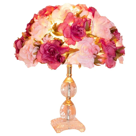 Romantic Flower Crystal Table Lamp