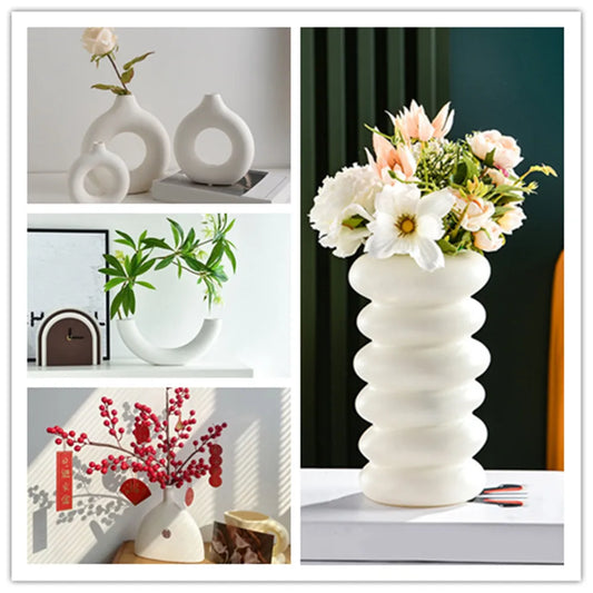 Vase rond en forme de donut pour fleurs