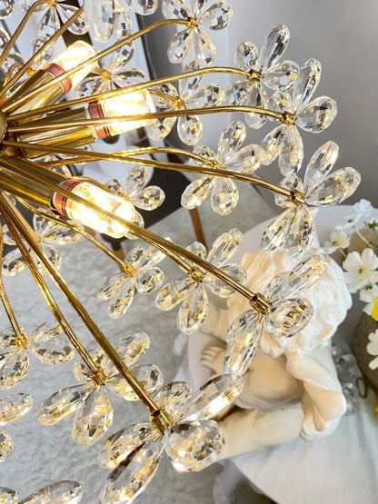 French Romantic Petal Crystal Chandelier –