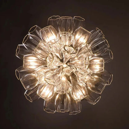 Italian Designer Petal Glass Pendant Light